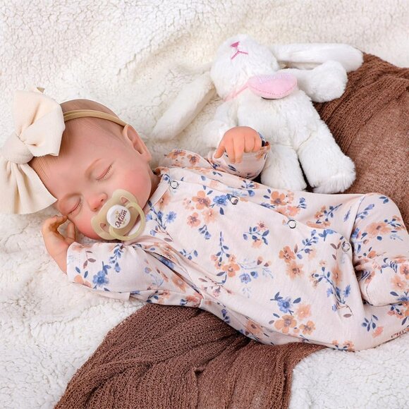 🆕20inch Soft Cloth Body Newborn Baby Doll Poseable Limbs Sleeping Doll Girl - Picture 1 of 7
